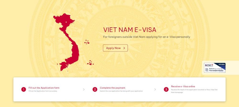 Log into Vietnam National Electronic Visa system to apply for e-Visa